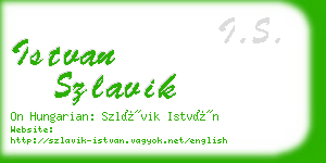 istvan szlavik business card